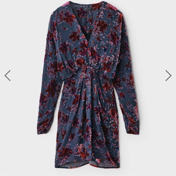 Rag & Bone Eloise Floral Velvet Multicolor Mini Dress 0 - Picture 6 of 11